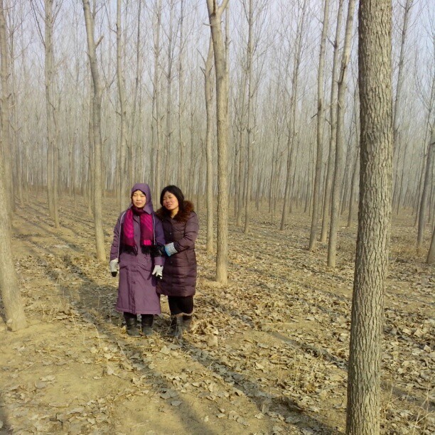 2013/02/09 — 双包胎姐妹与树叶合影